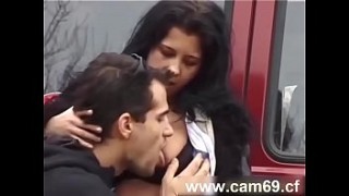 German massive bbw Couple Fuck on Street